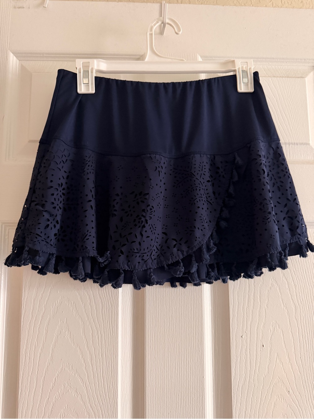 Lucky in Love Navy Eyelet Tassel Skater Skirt